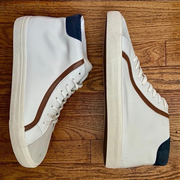 Madewell Men’s Sidewalk Hi Top Sneaker in Leather & Suede - Picture 2 of 6